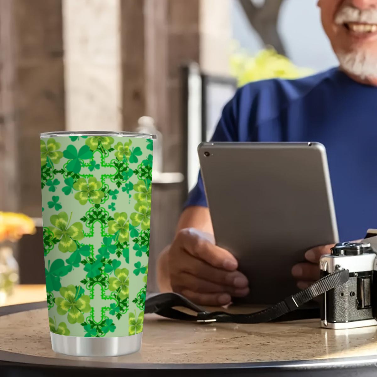 Clover and Celtic Crosses- One- 20 oz Tumbler - Exclusive to Back Alley