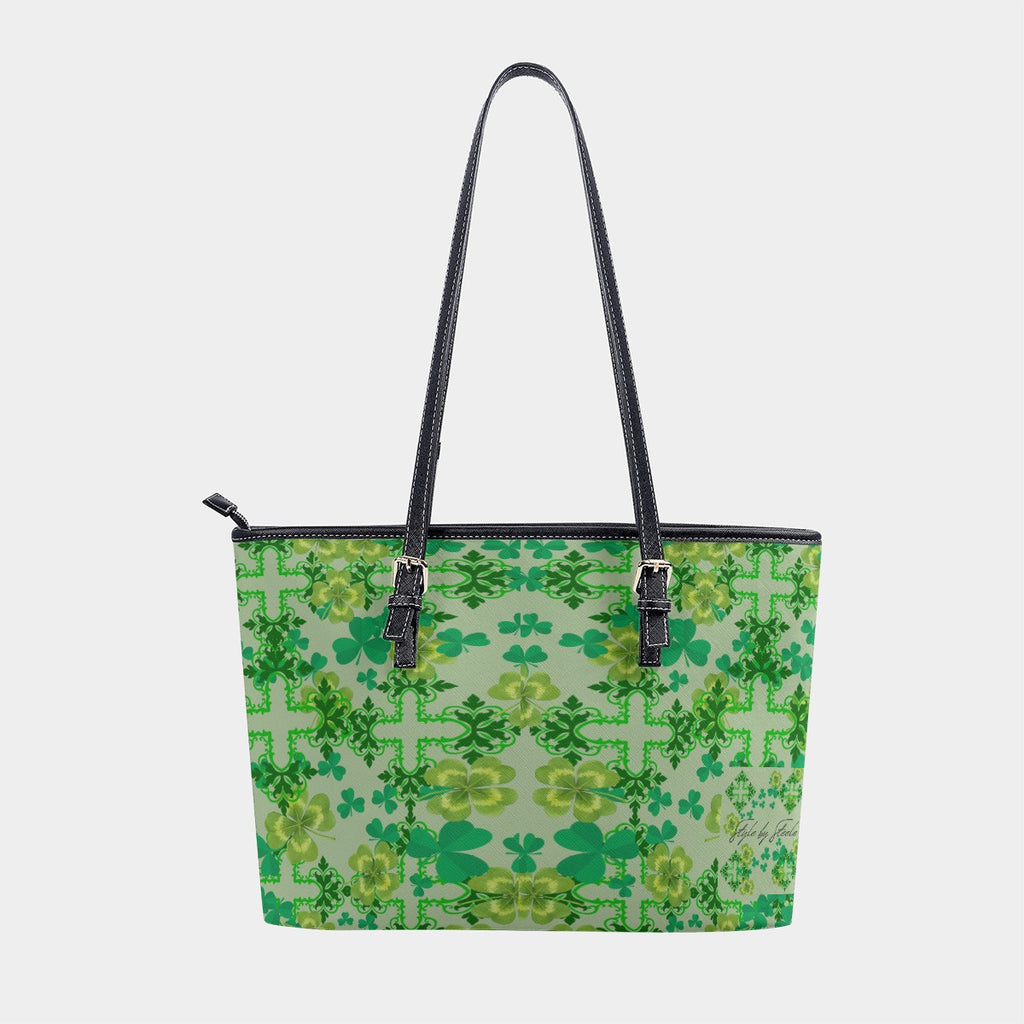 Clover and Celtic Crosses - Large Tote Bag