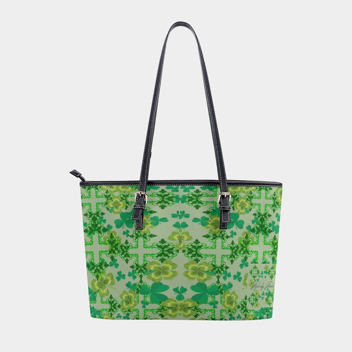 Clover and Celtic Crosses - Large Tote Bag