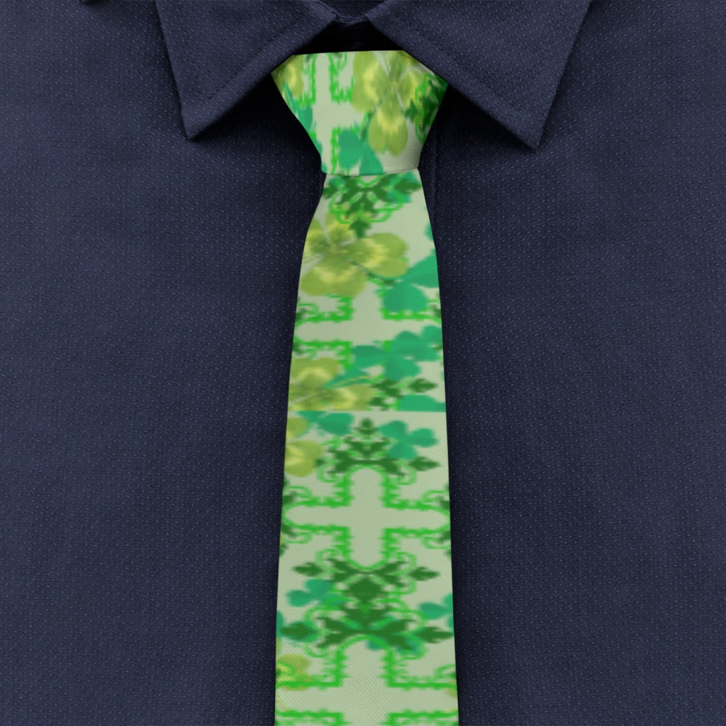 Clover & Celtic Crosses Unisex Tie | Irish Heritage Necktie - Exclusive to Back Alley