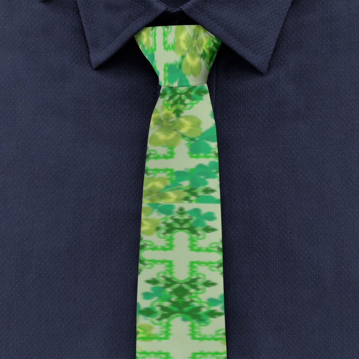 Clover & Celtic Crosses Unisex Tie | Irish Heritage Necktie - Exclusive to Back Alley