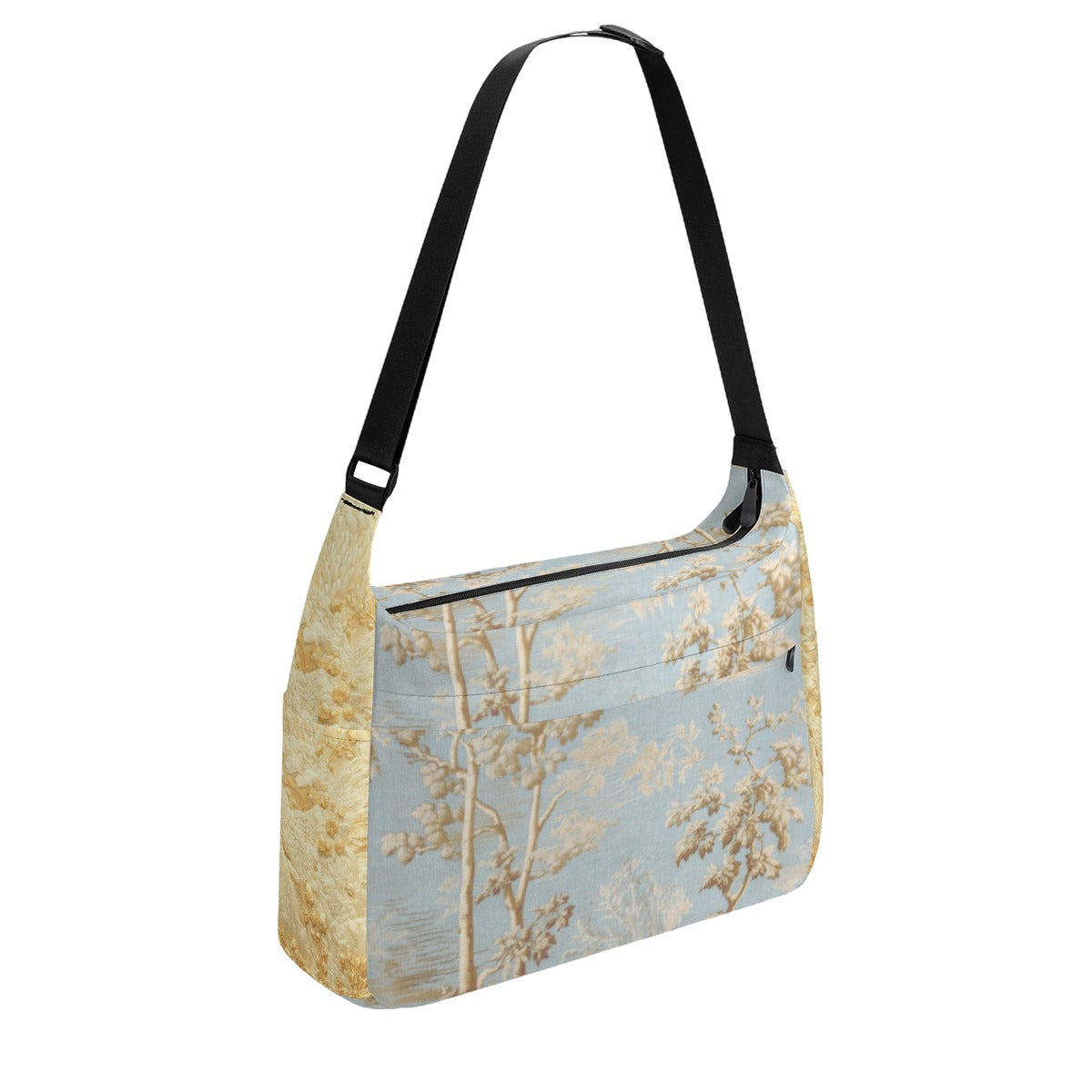 Blue Toile Messenger Bag