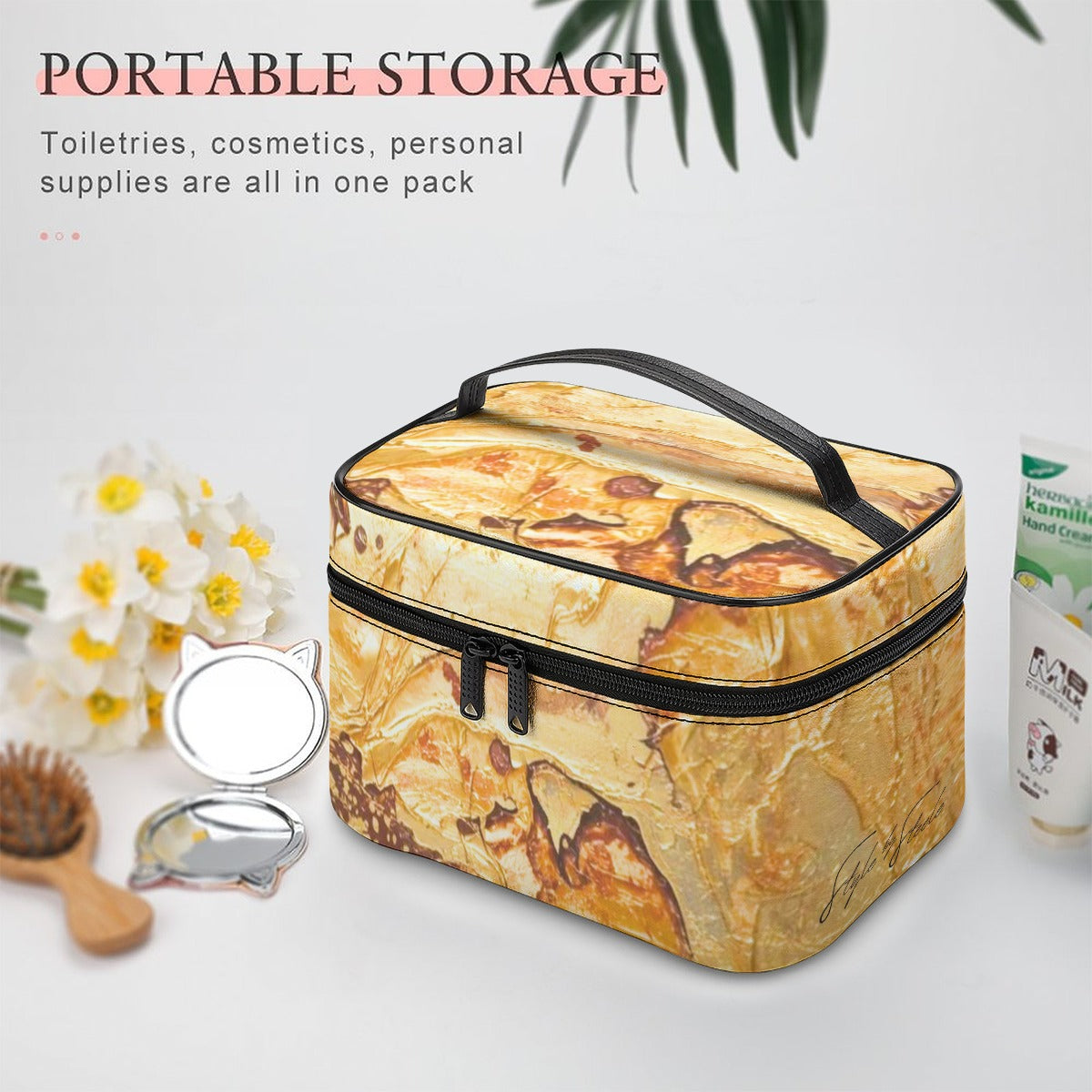 Liquid Gold Cosmetic/Toiletry Bag Bag