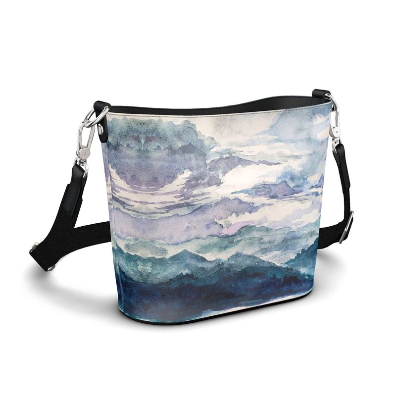 "Eternity' Original Watercolor by TSteele.Art - Leather Bucket Tote