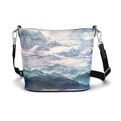 "Eternity' Original Watercolor by TSteele.Art - Leather Bucket Tote