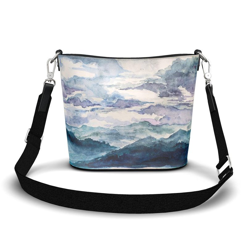 "Eternity' Original Watercolor by TSteele.Art - Leather Bucket Tote