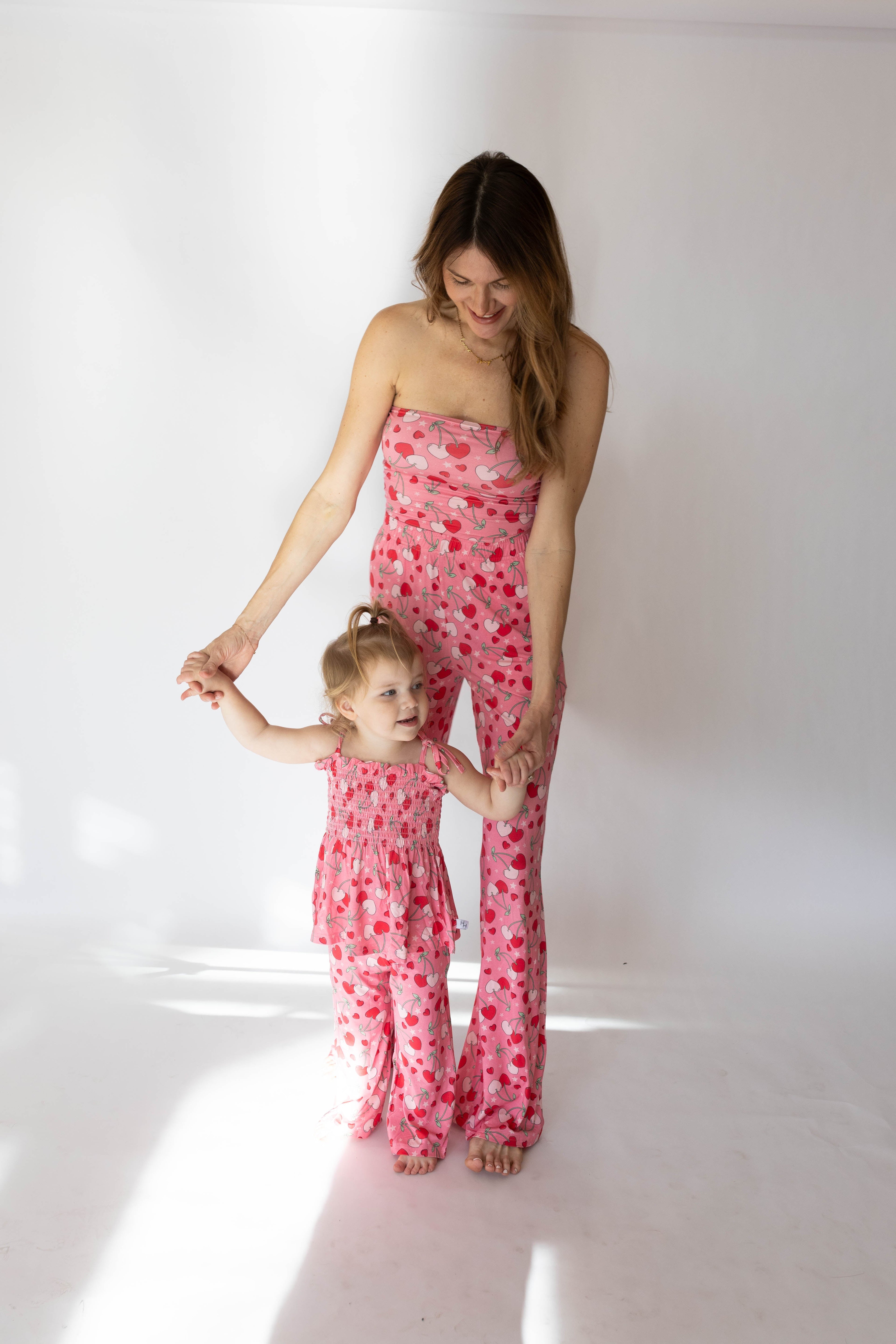 'Cool Mom' Women's Cherry Hearts Set
