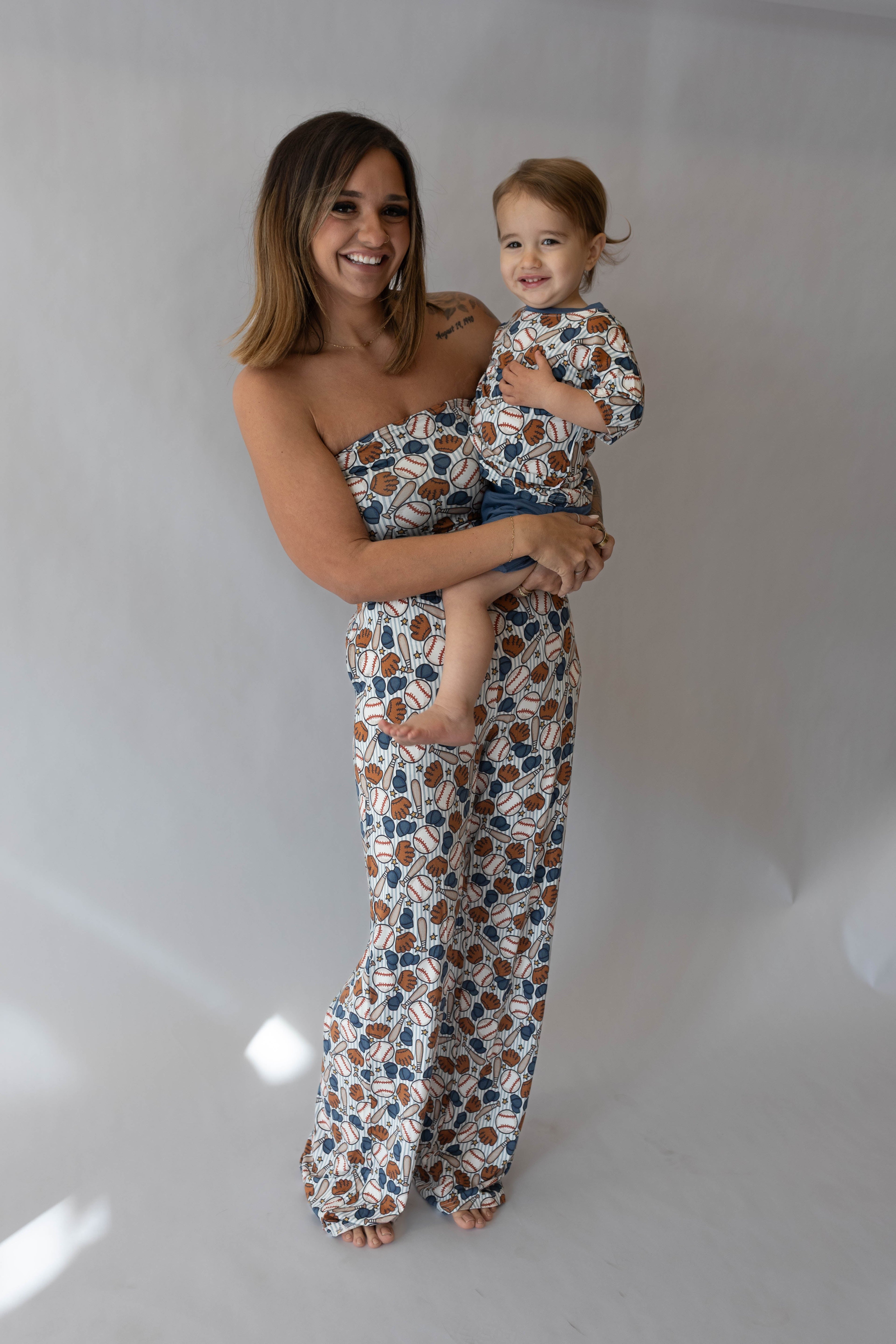 'Cool Mom' Women's Blue Baseball Set