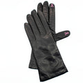 LEATHER TECH GLOVES WITH EMBROIDERY