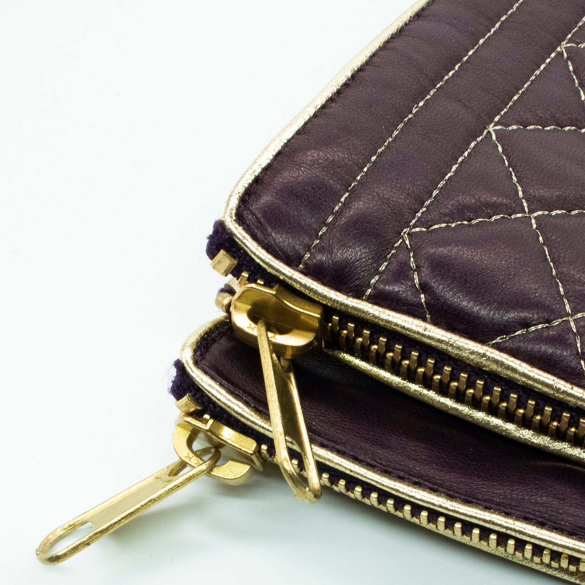 QUILTED LEATHER GLOVES WITH ZIPPER
