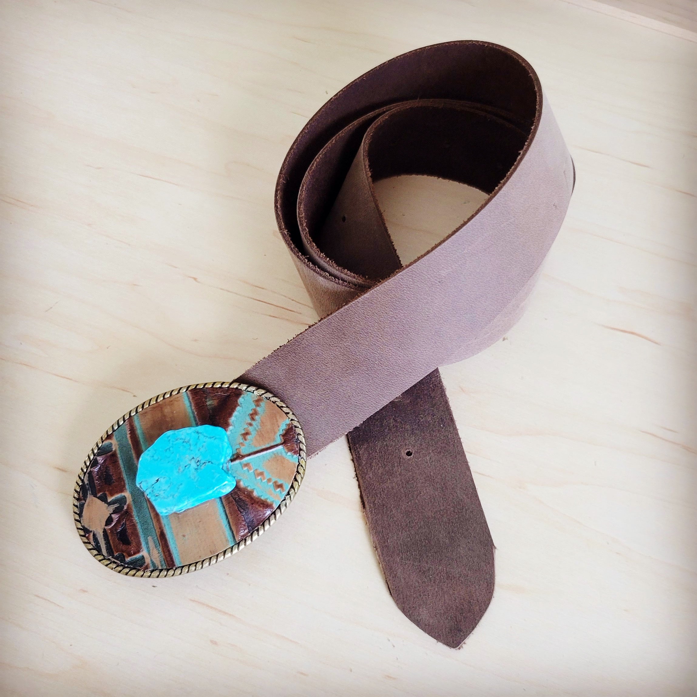 Brown Distressed Leather Belt 908x