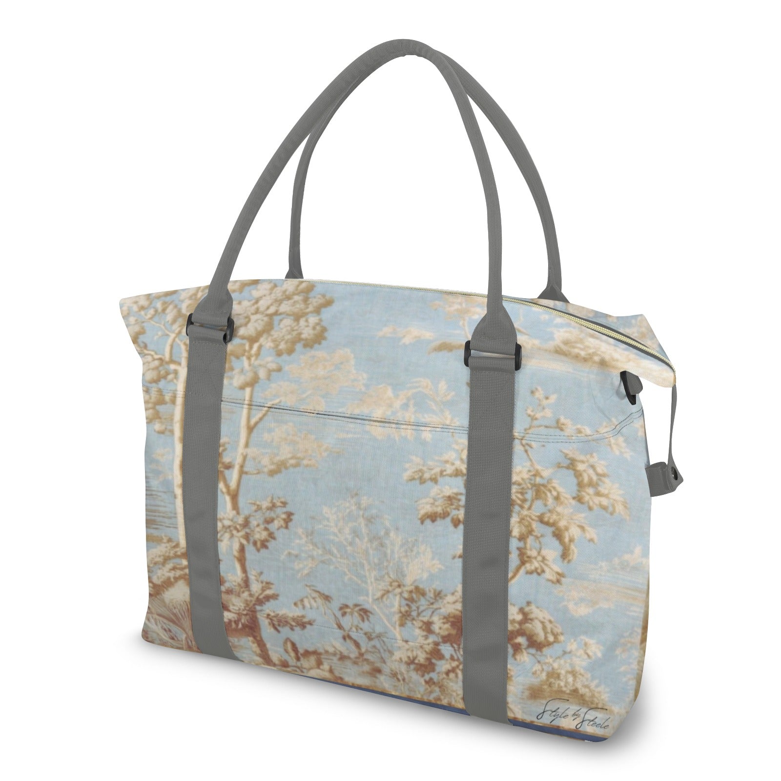 Blue Toile Large Trolley Travel Bag — Back Alley Exclusive