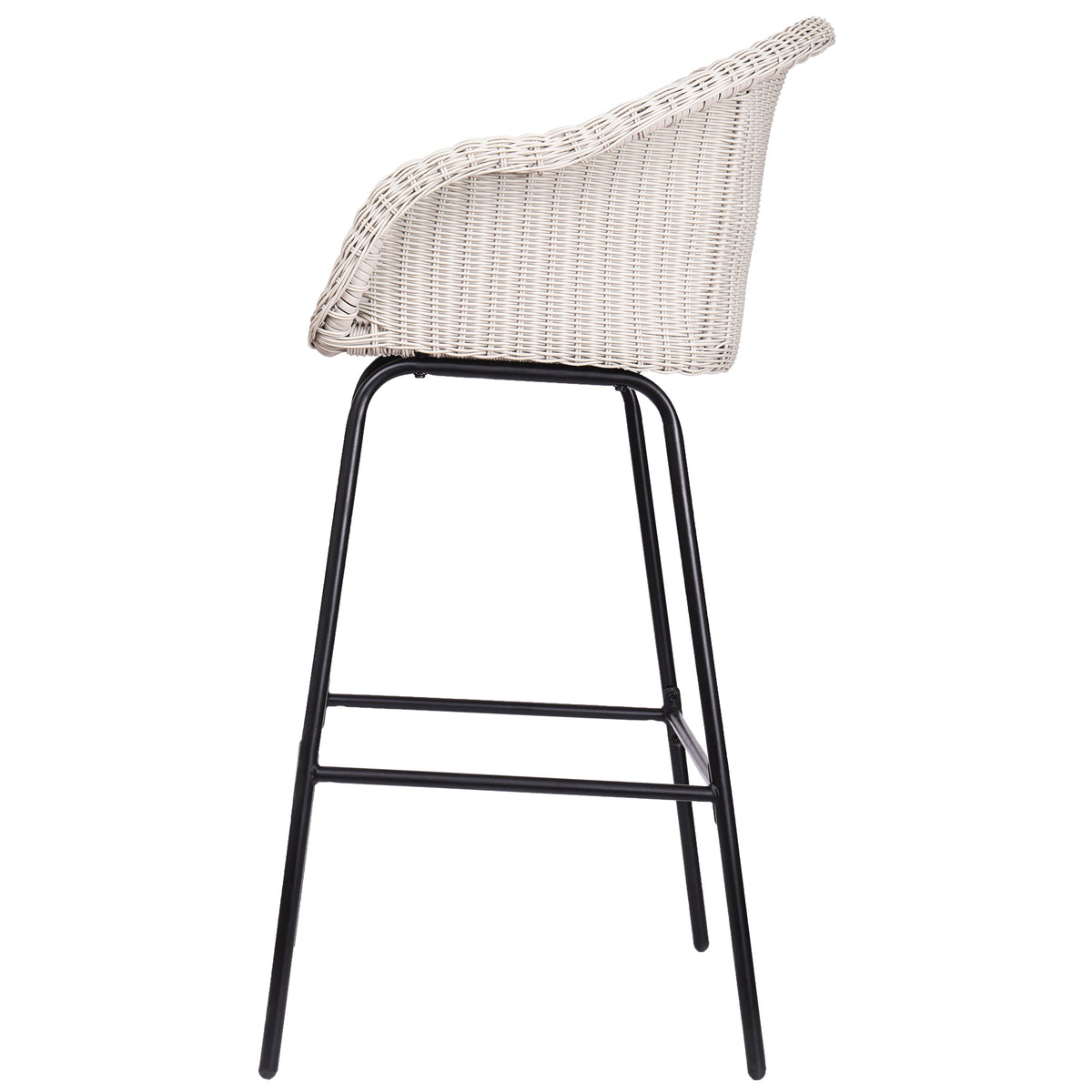 Ladd Outdoor Metal Wicker Barstool Set of 2