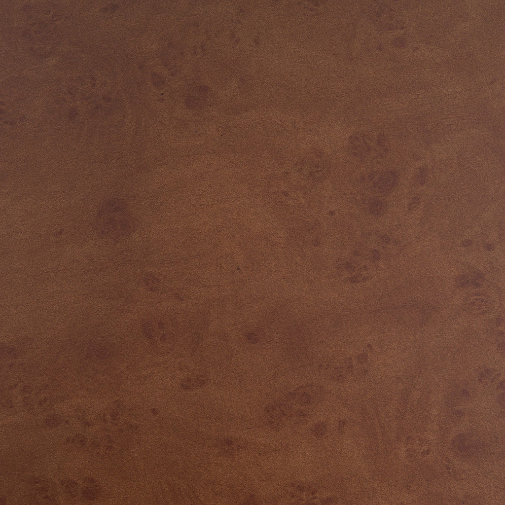 Faux Burl Wood Round Coffee Table with Sturdy Pedestal - Walnut