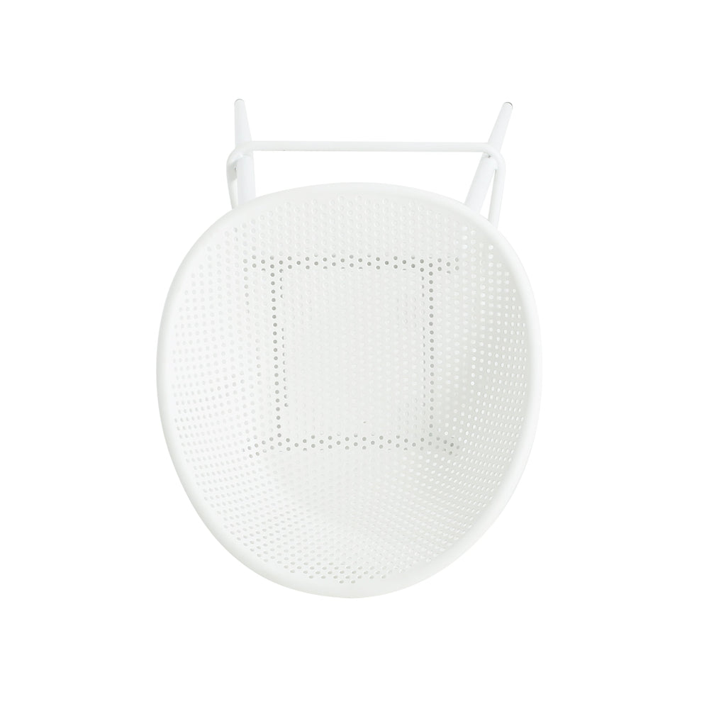 Modern Gable Outdoor Barstool Set of 2 with Perforated Design - White