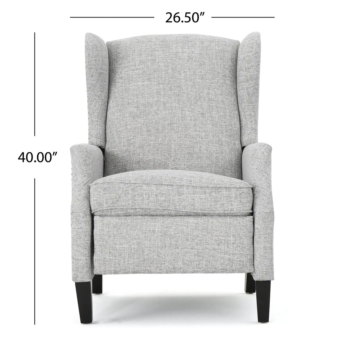 Westeros Wing Back Fabric Upholstered Recliner with Studded Trim – Multiple Colors