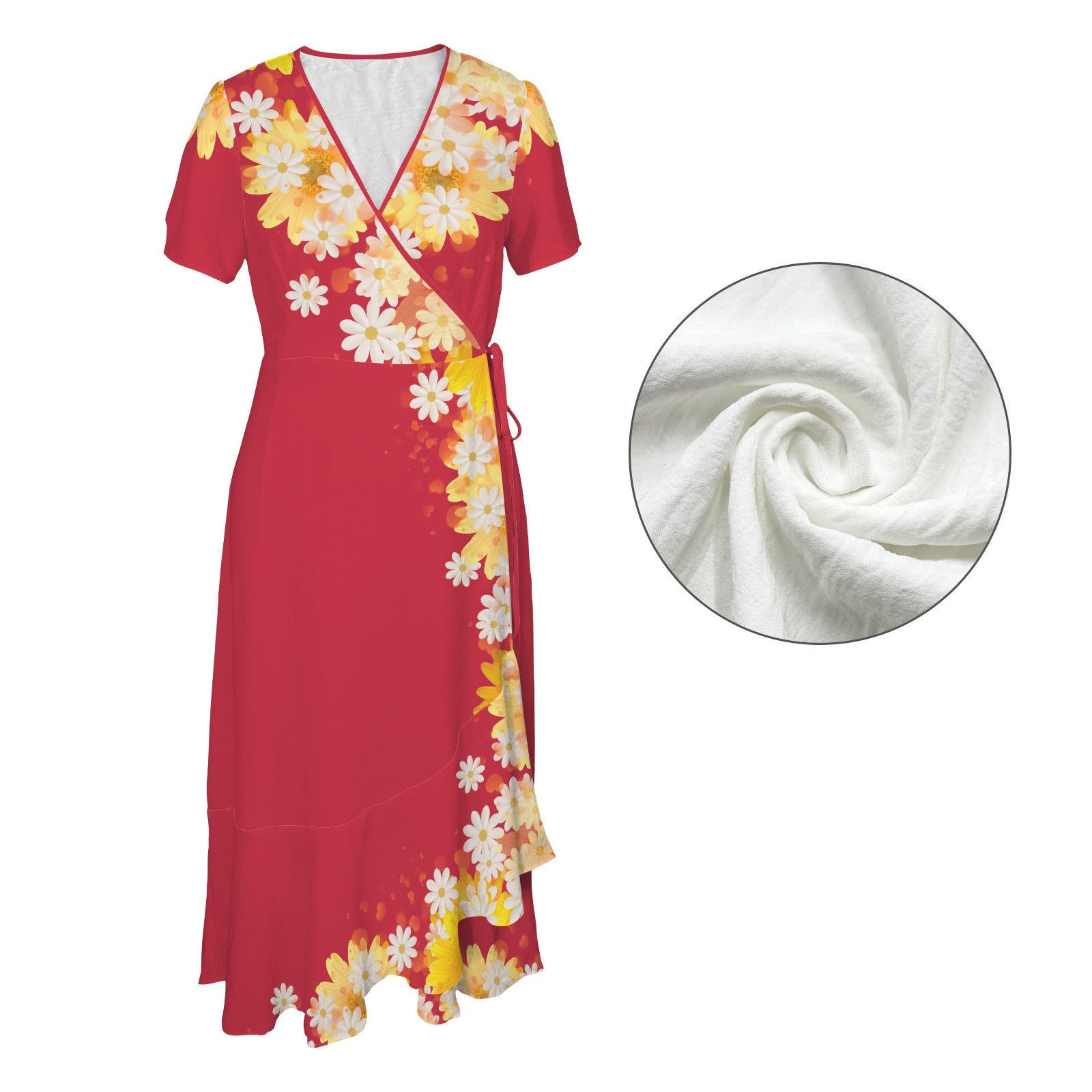 Hearts And Daisies - Design Exclusive to Back Alley - Dress with Ruffle Hem