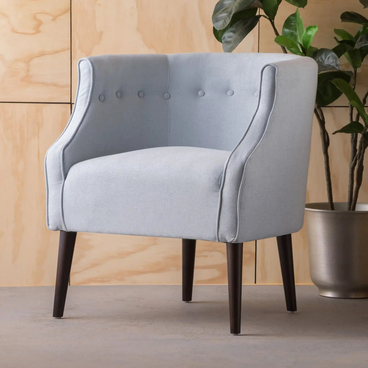 Contemporary Upholstered Club Chair with Button Tufting - Blue, Light Blue, Green, Beige