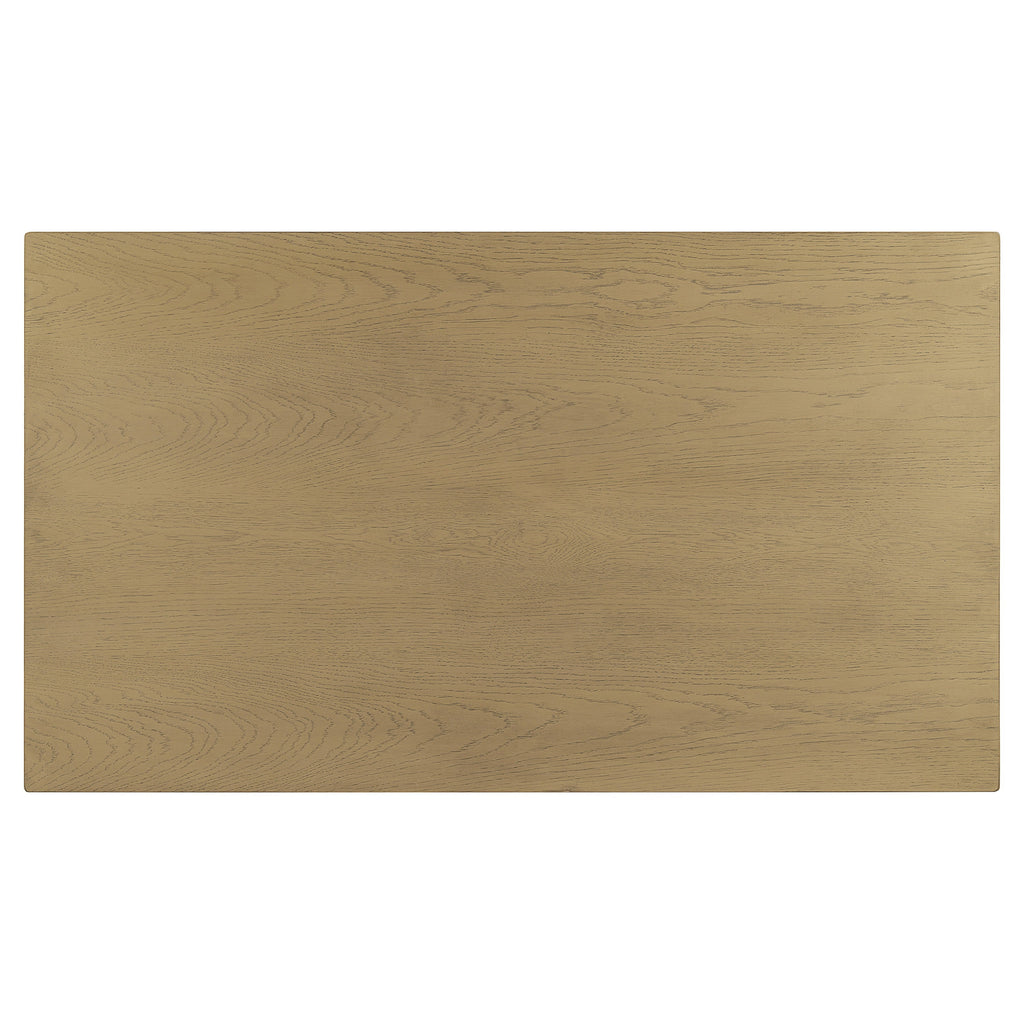 Wood Coffee Table with Black Legs and Open Storage Shelves - Brown
