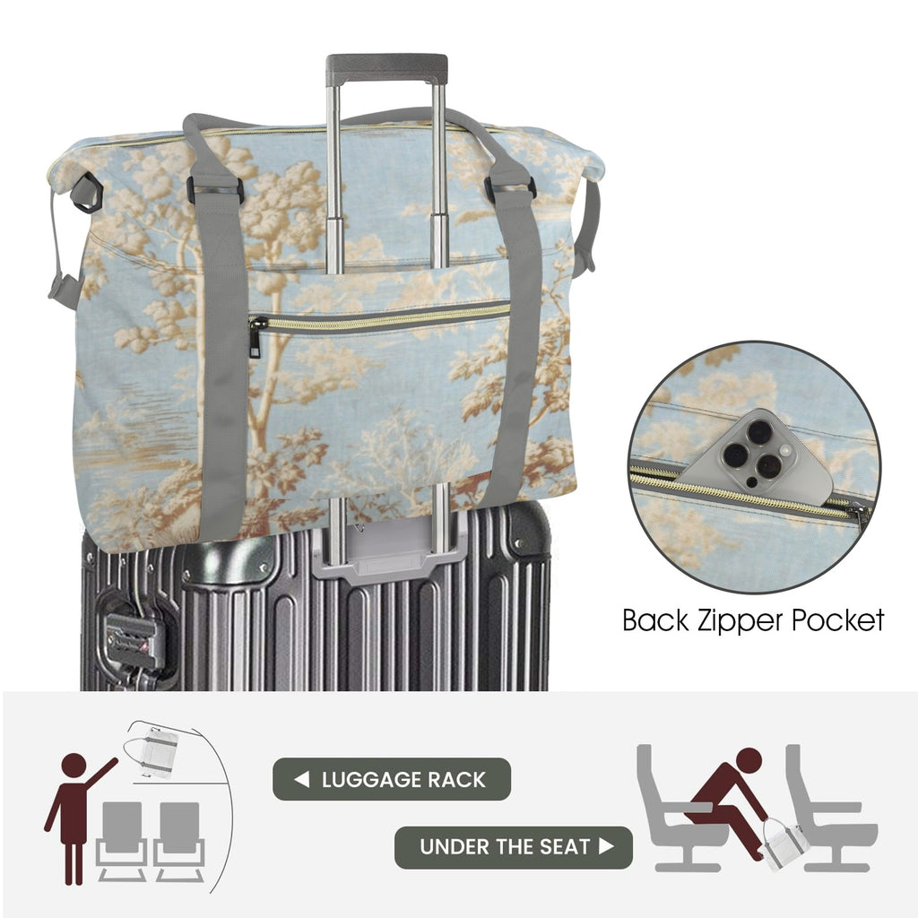 Blue Toile Large Trolley Travel Bag — Back Alley Exclusive