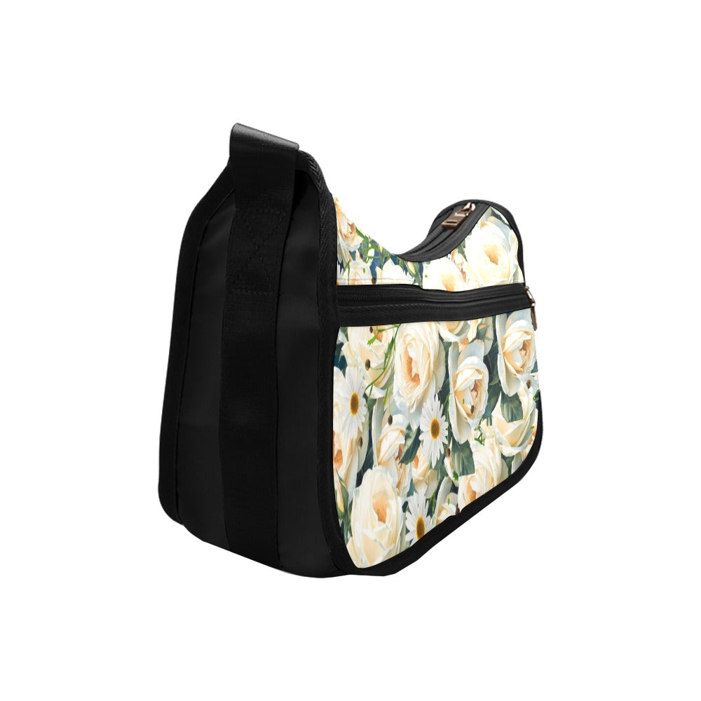 Floribunda and Indigo All Roses and Daisies Shoulder Bag — Back Alley Exclusive