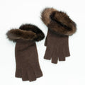 CASHMERE GLOVES WITH MINK TRIM
