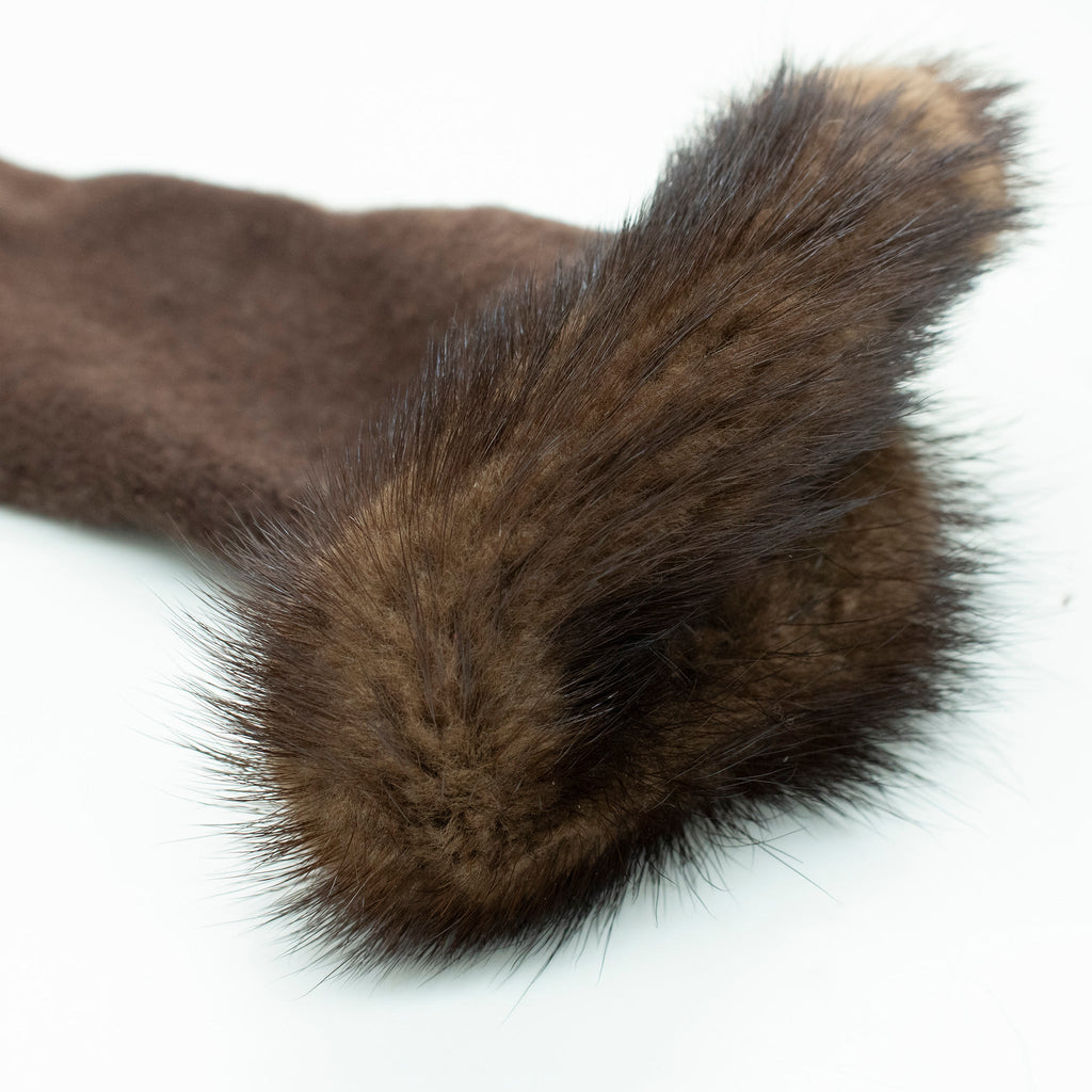 CASHMERE GLOVES WITH MINK TRIM