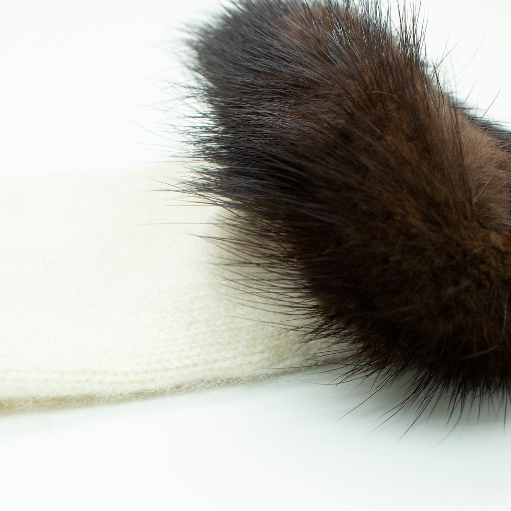 CASHMERE GLOVES WITH MINK TRIM