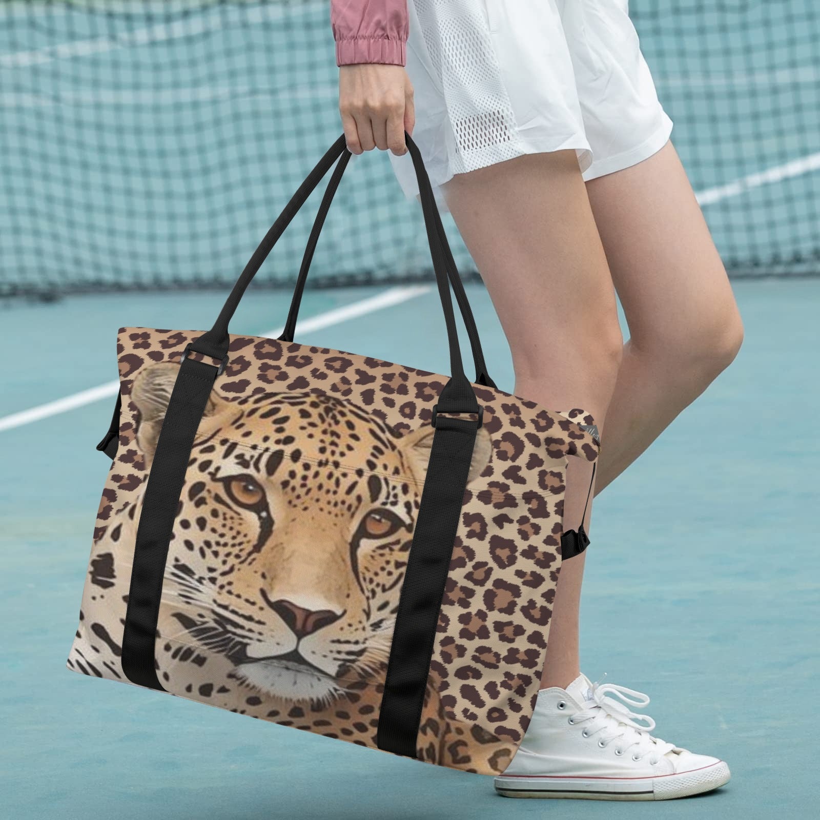 Leopard Lore - Large Travel Bag - with Trolley Sleeve - Back Alley Exclusive