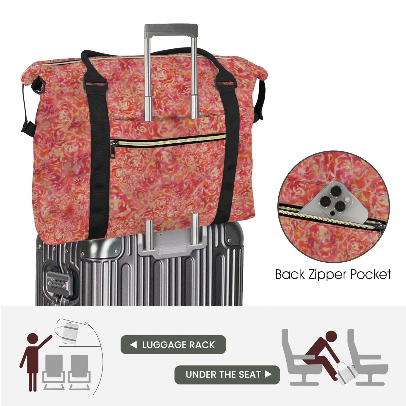 Red Roses Large Trolley Travel Bag — Back Alley Exclusive