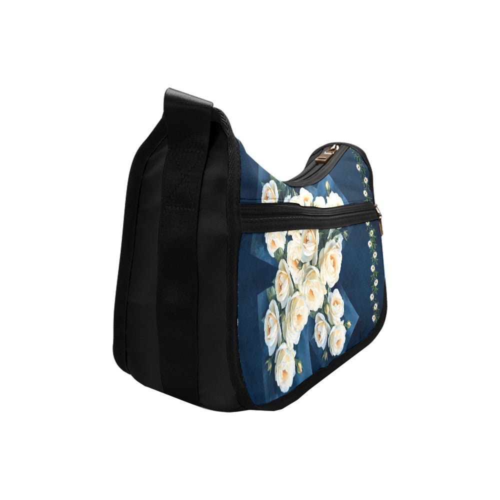 Floribunda and Indigo Shoulder Bag — Back Alley Exclusive