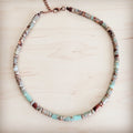 Genuine Aqua Terra Collar Length Barrel Beaded Necklace 263b