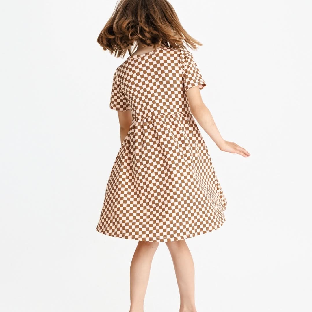 Baby/Kids' Bamboo Daphne Dress | Blush Checkers