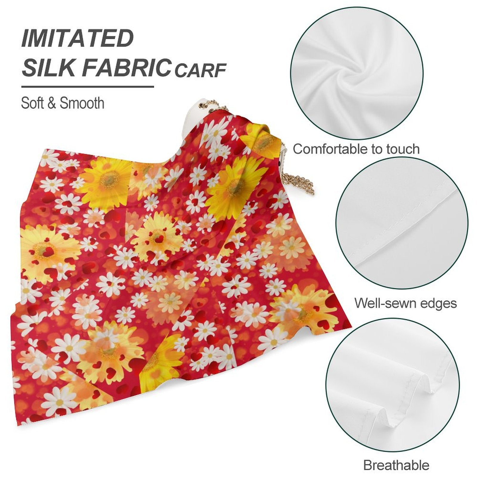 Hearts and Daisies Designer Scarf - Exclusive to Back Alley