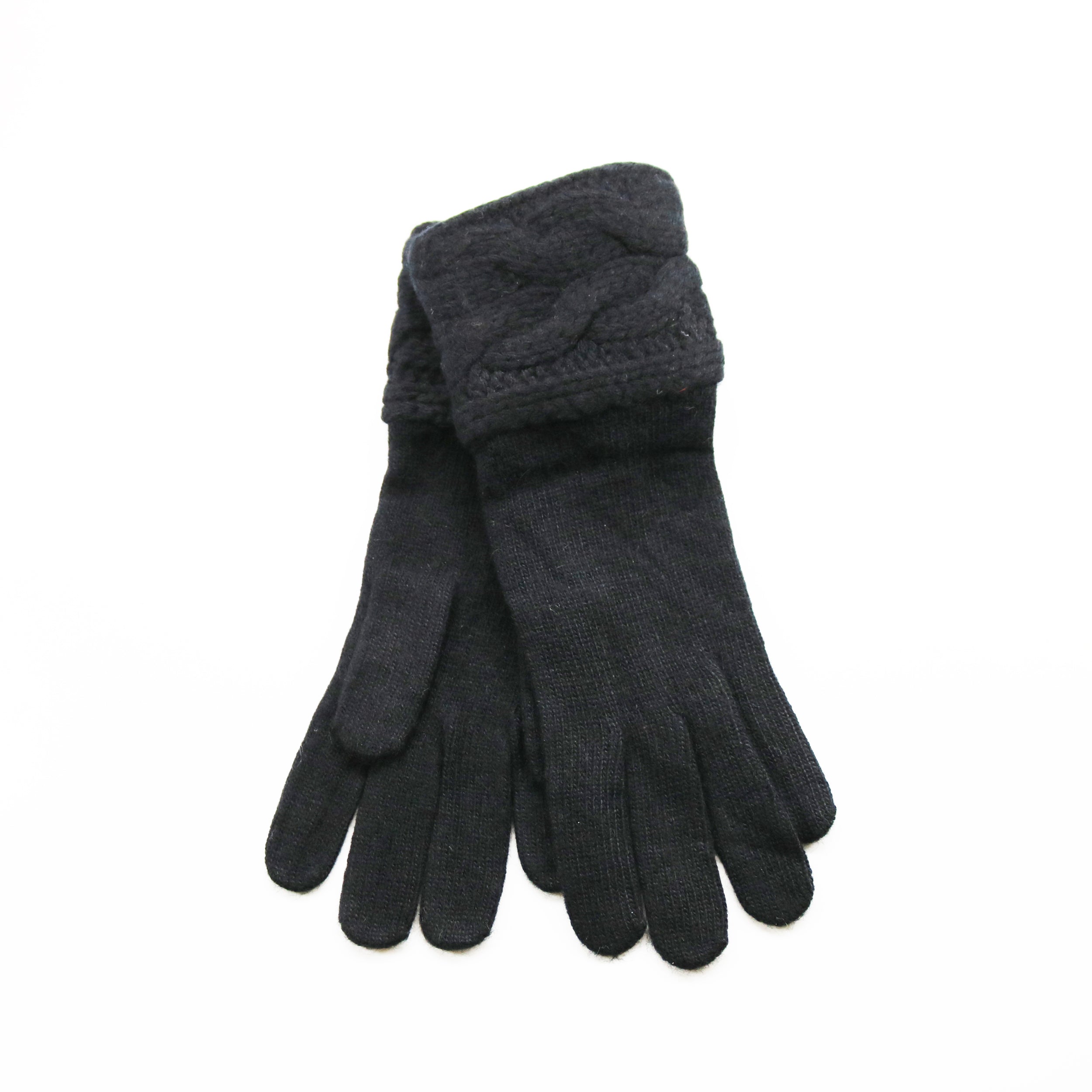 GLOVES WITH CABLES ON CUFF