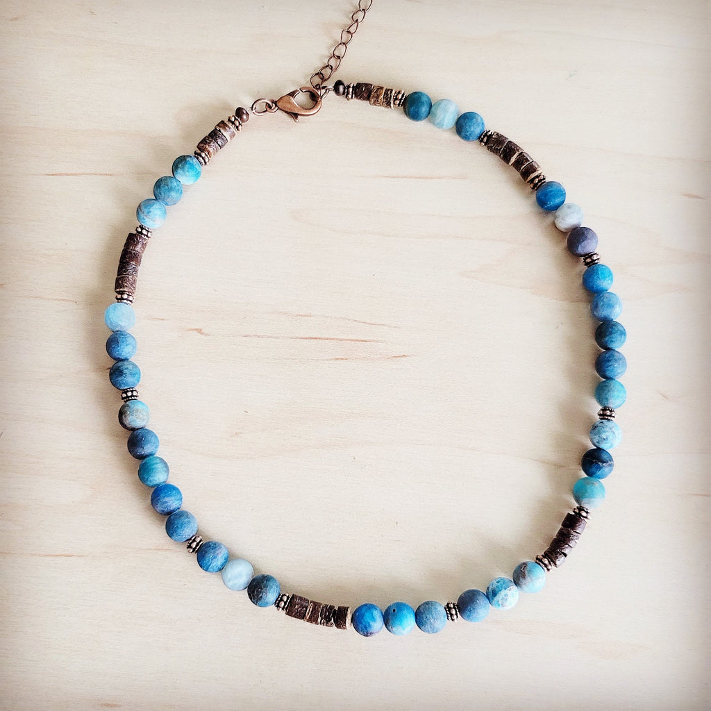 Genuine Frosted American Turquoise Boho Collar Necklace 263q