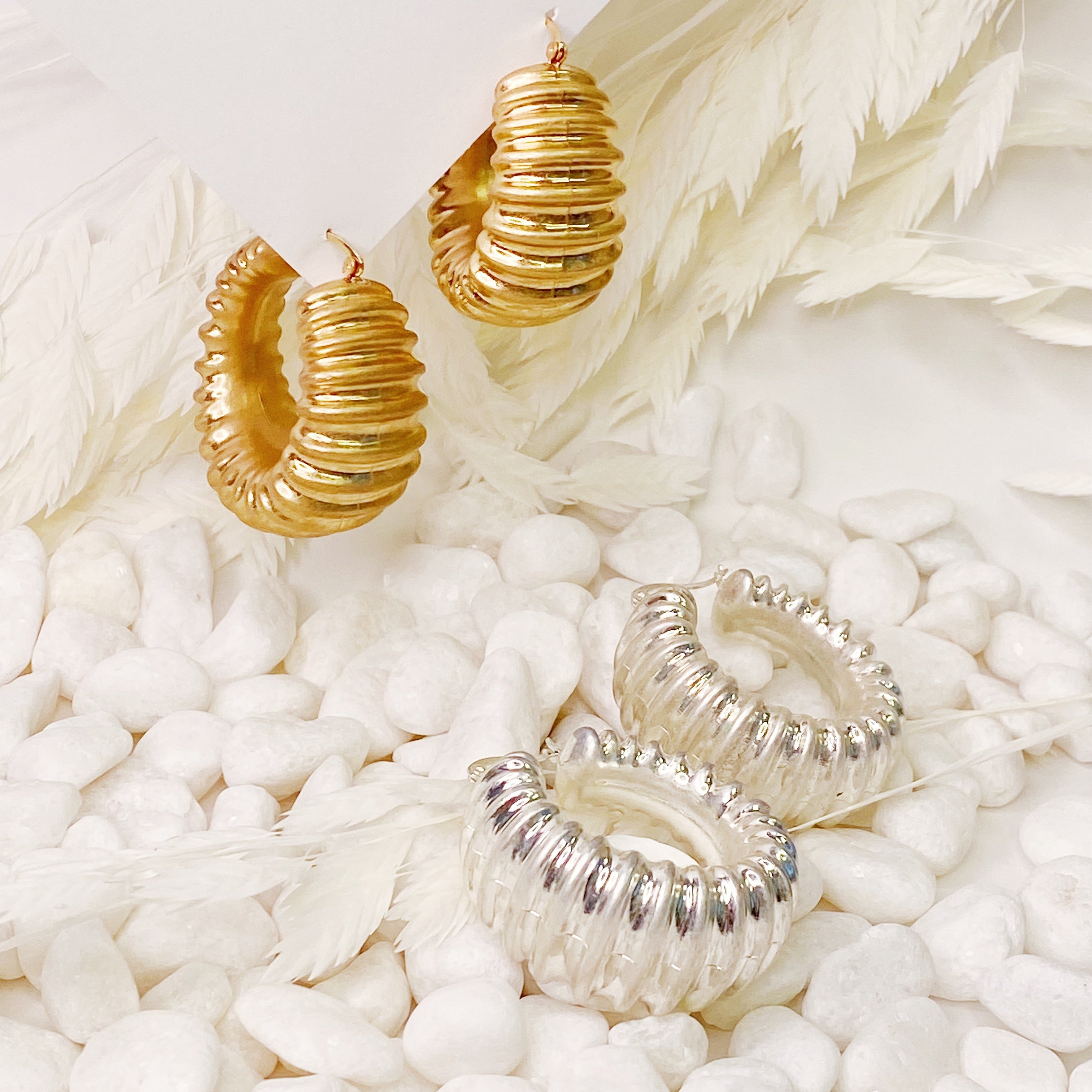 Bold Pleated Statement Earrings