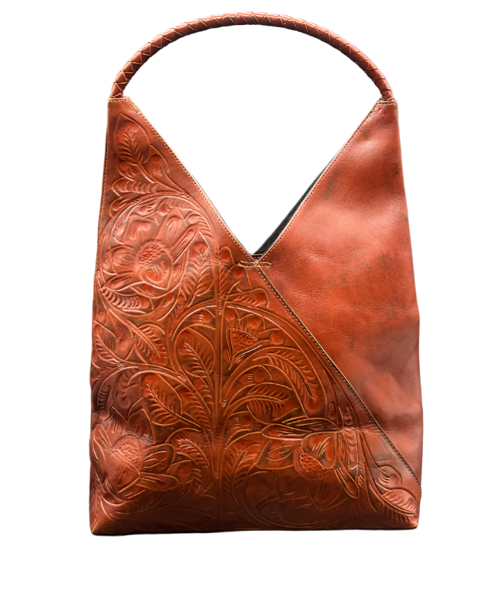 The Nancy Ann | Hand-Tooled Leather Shoulder Bag