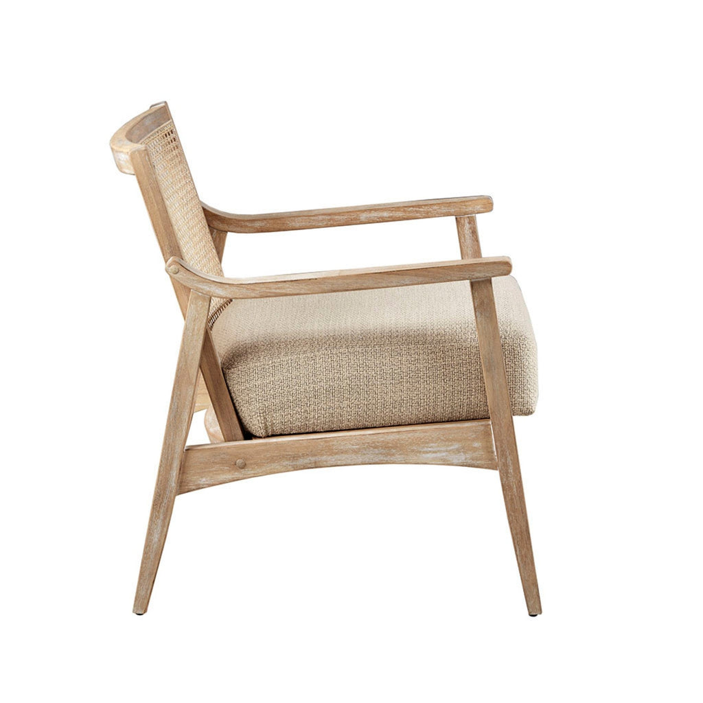 Cane Back Upholstered Accent Chair