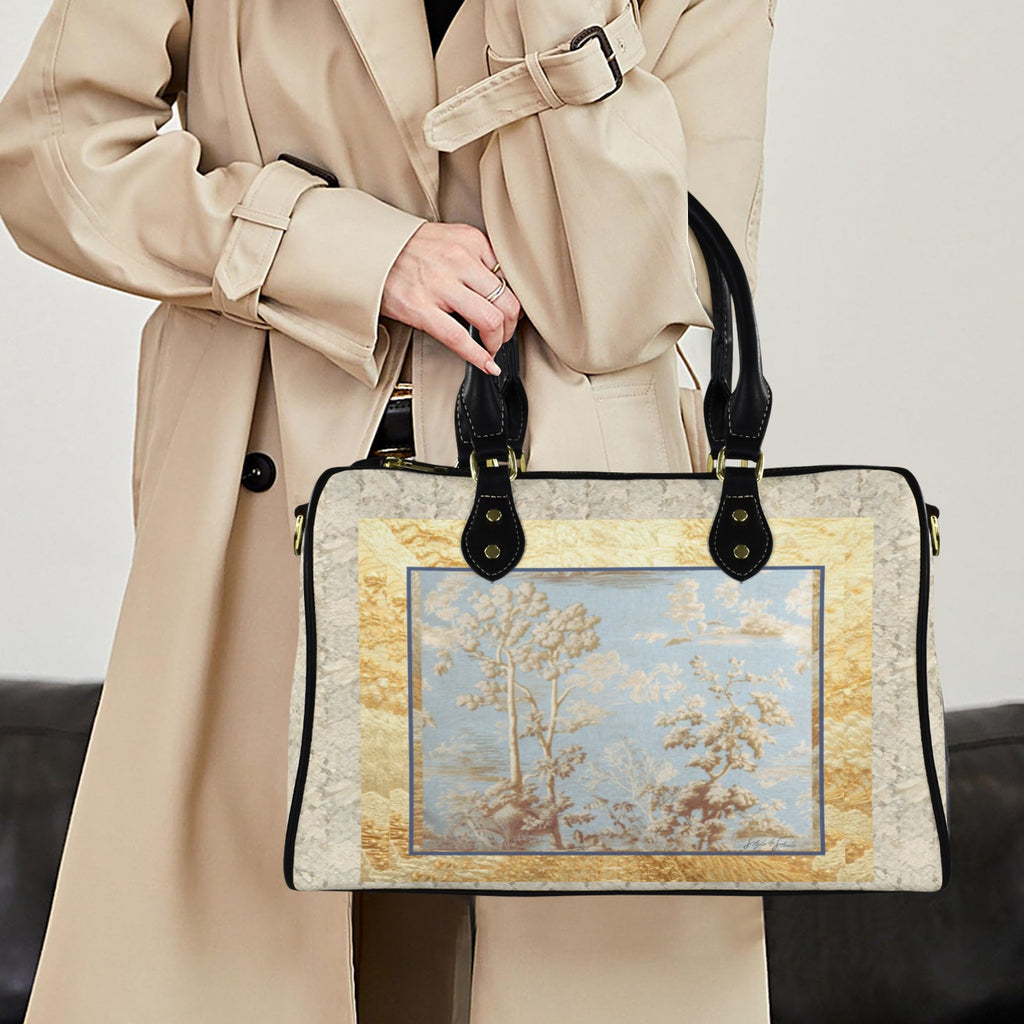 Blue Toile Hunting Landscape Small Travel Tote — Back Alley Exclusive