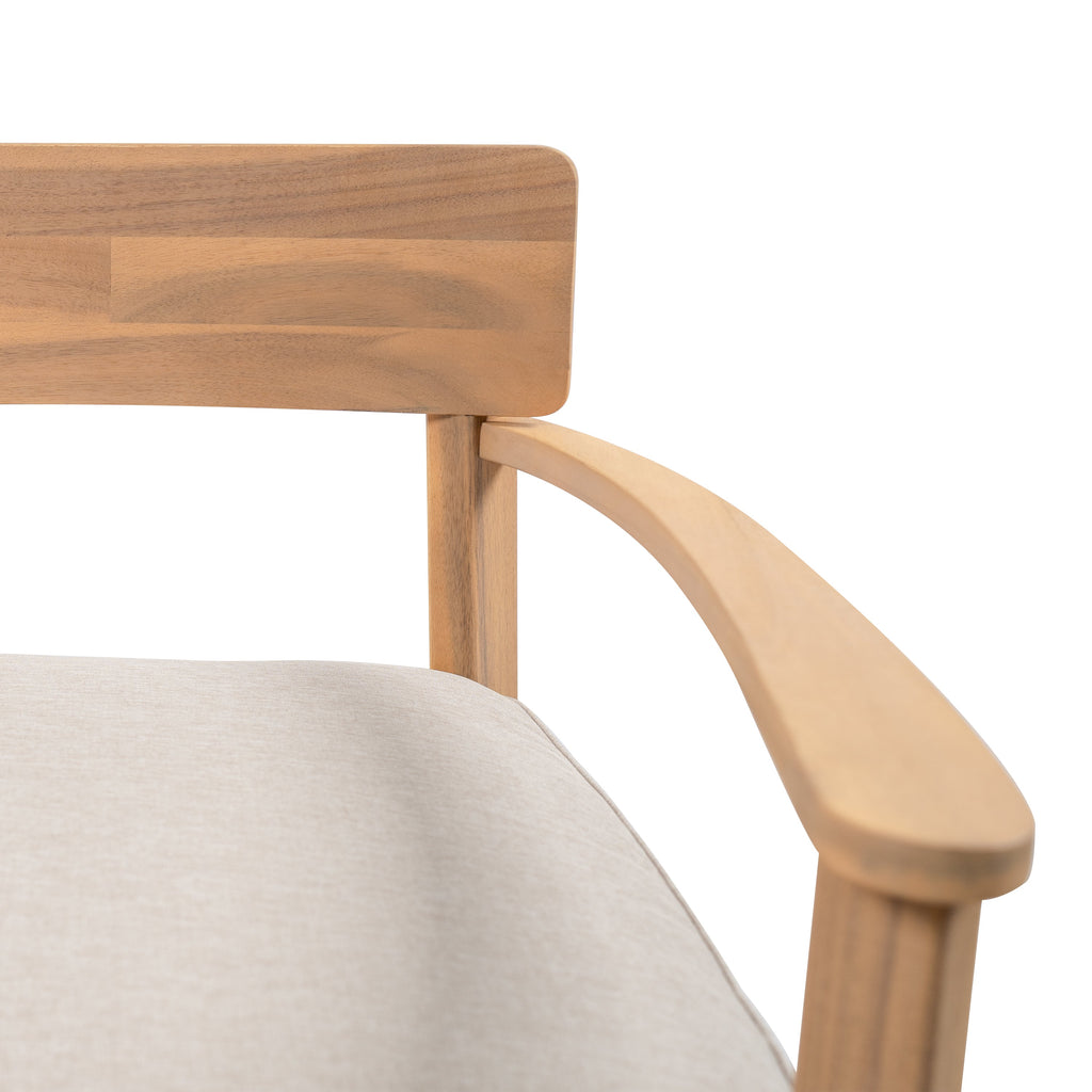 Mallorca Acacia Wood Club Chair with Seat Cushion - Outdoor