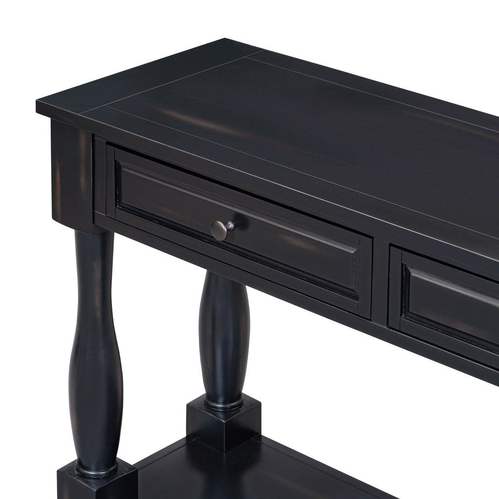 63" Console Table with Drawers and Shelf - Espresso
