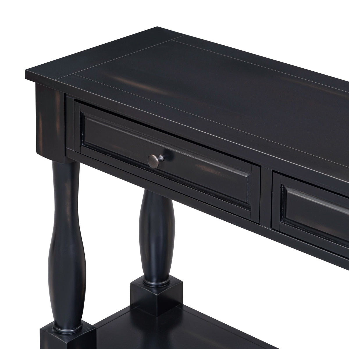 63" Console Table with Drawers and Shelf - Espresso