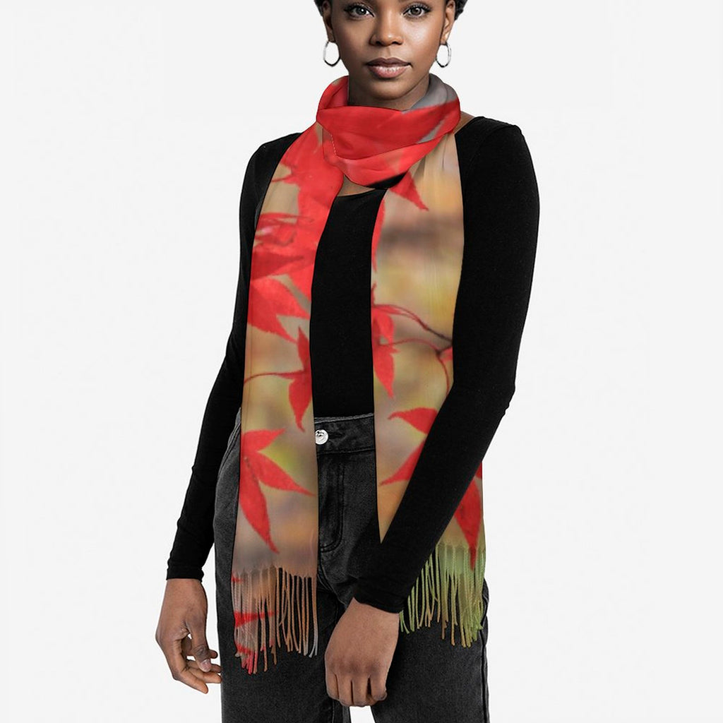 "Kyoto" Tassel Scarf - Cashmere-Feel 79"×28"