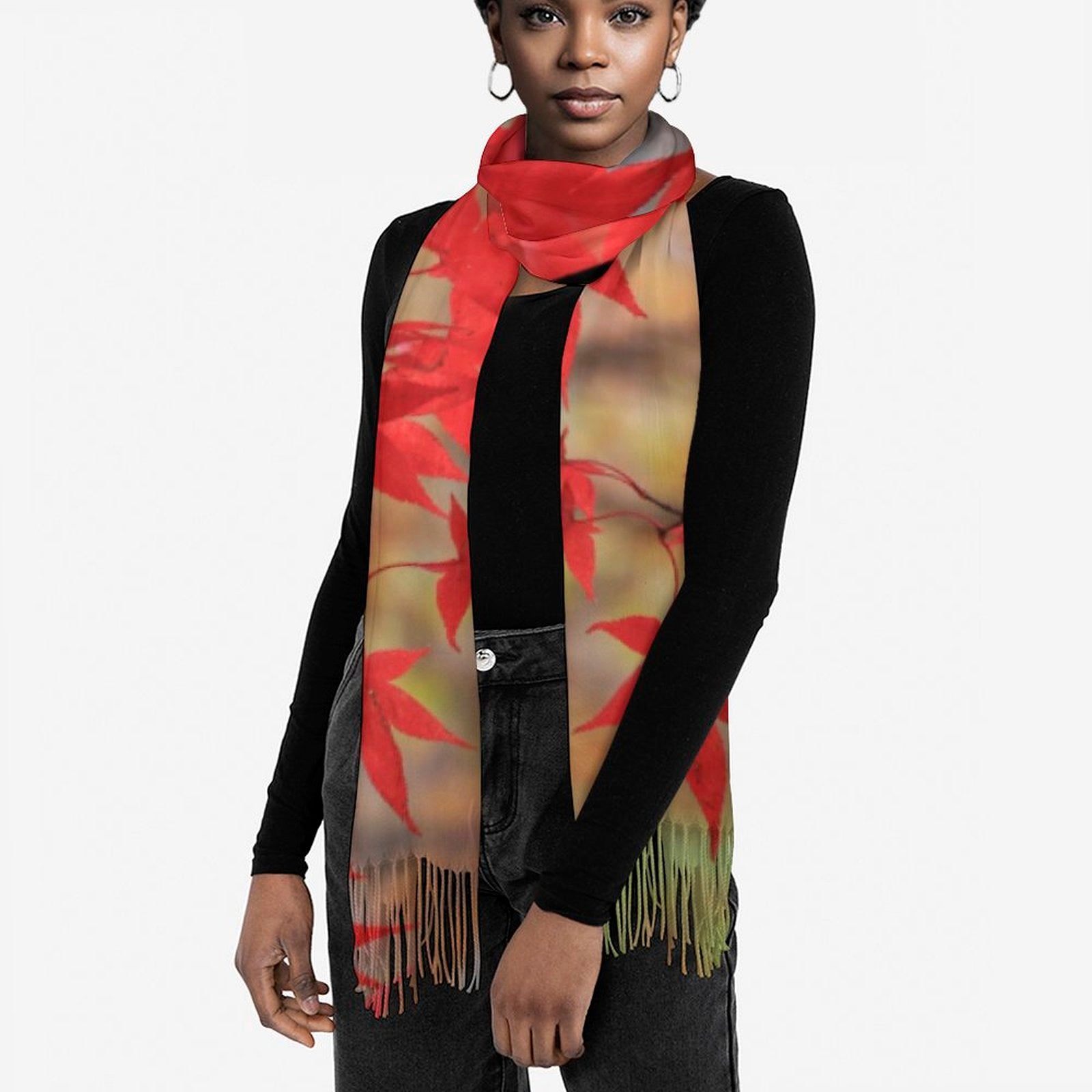 "Kyoto" Tassel Scarf - Cashmere-Feel 79"×28"