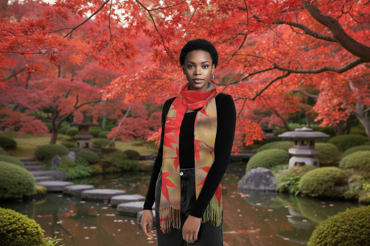 "Kyoto" Tassel Scarf - Cashmere-Feel 79"×28"