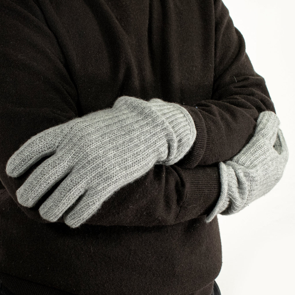 MEN'S RIBBED CASHMERE GLOVES