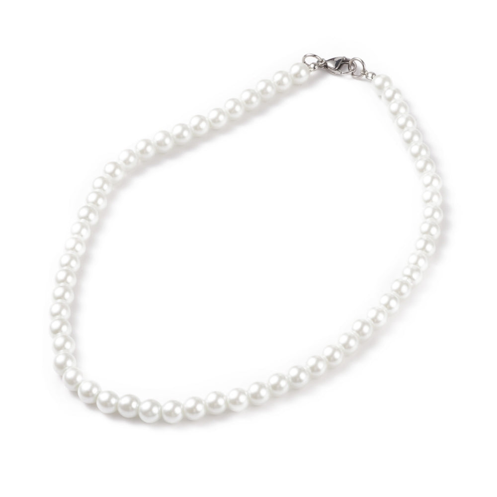 **Glass Pearl Collar Necklace Wedding Collection 259v