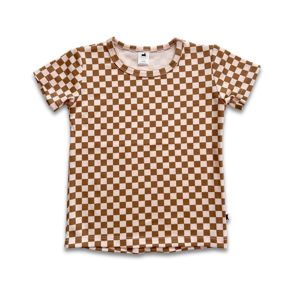 Baby/Kids' Bamboo All-Over Print T-shirt | Blush Checkers
