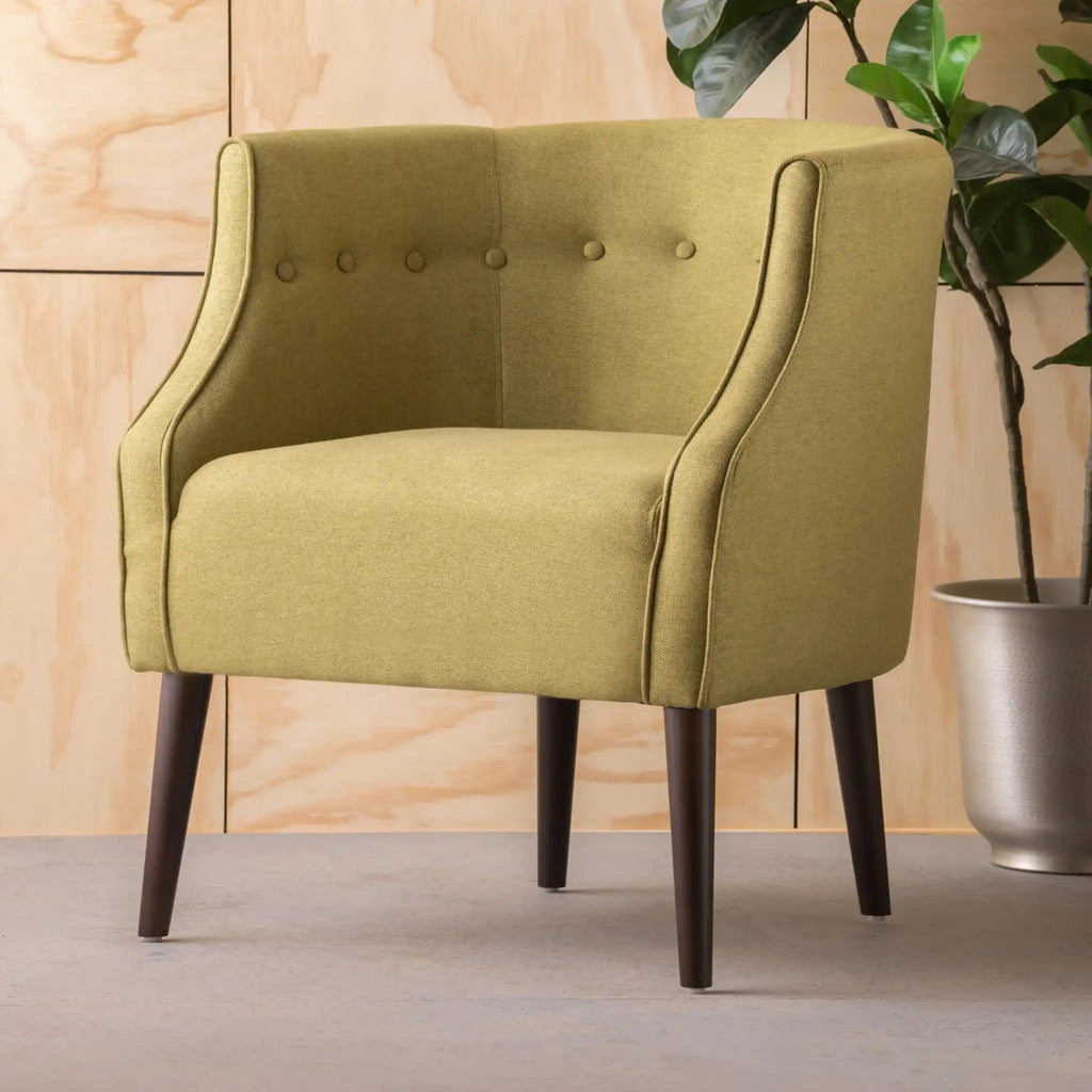 Contemporary Upholstered Club Chair with Button Tufting - Blue, Light Blue, Green, Beige